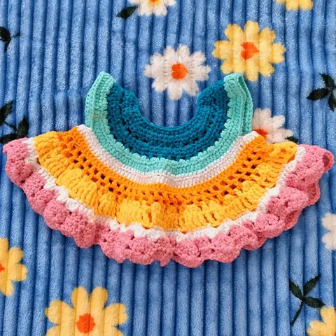 Rainbow crochet frock